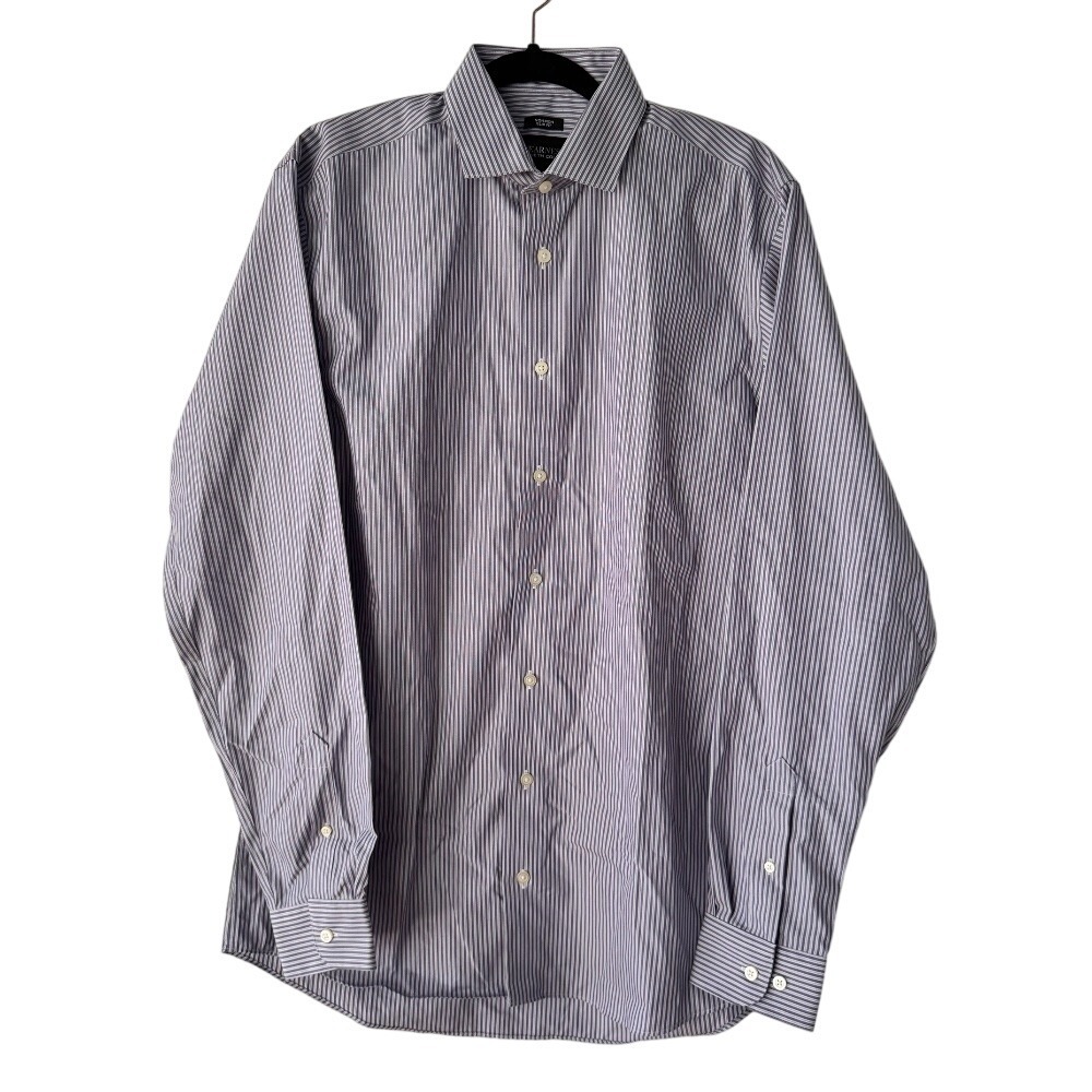 Awearness Kenneth Cole Non-Iron‎ Slim Fit Striped Dress Shirt Tall 16 36/37